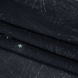 Crinkled Cotton Gauzy Woven - Midnight Blue and White Celestial Motifs - Mood Exclusive Moonlit Tides Print