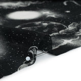 Crinkled Cotton Gauzy Woven - Black and White Sketches in Space - Mood Exclusive Heavenly Horoscope Print