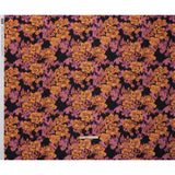 Polyester Mikado - Orange, Pink and Black Ikat Roses - Mood Exclusive Echoed Illusions Print