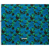 Polyester Mikado - Blue, Green and Black Ikat Roses - Mood Exclusive Echoed Illusions Print