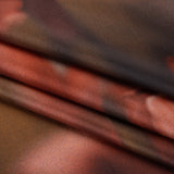Polyester Mikado - Red and Light Brown Large Hazy Tulips - Mood Exclusive Tulip Transformation Print