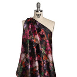 Polyester Mikado - Pink, Red and Green Melting Flowers - Mood Exclusive Alice’s Adventure Print