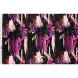 Polyester Mikado - Black, Pink and Purple Abstracted Melting Flowers - Mood Exclusive Surreal Symphony Print