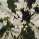 Polyester Mikado - Green and White Ikat Floral Silhouettes - Mood Exclusive Glowscape Garden Print