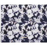 Polyester Mikado - Navy and White Ikat Floral Silhouettes - Mood Exclusive Glowscape Garden Print