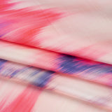 Polyester Mikado - Pink, Purple and Peach Ikat Zig Zag Stripes - Mood Exclusive High Horizons Print