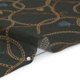 Cotton Voile - Charcoal and Brown Chains and Reins - Mood Exclusive Charm Bracelet Print