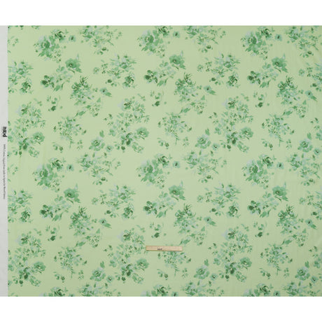 Cotton Voile - Mint and Green Floral- Mood Exclusive Watercolor Wilds Print
