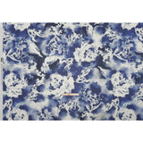 Cotton Voile - Dark Blue and White Watercolor Flowers - Mood Exclusive Inkblot Inspirations Print