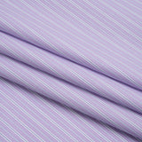 Cotton Twill Shirting Made in Italy - Lavender, White and Navy Stripes - Deadstock