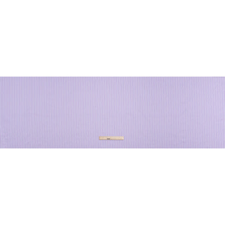 Cotton Twill Shirting Made in Italy - Lavender, White and Navy Stripes - Deadstock