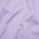 Cotton Twill Shirting Made in Italy - Lavender, White and Navy Stripes - Deadstock