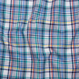 Cotton Twill Shirting - Navy, White and Multicolor Plaid - Deadstock