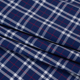 Cotton Shirting - Blue, White and Red Plaid - Deadstock