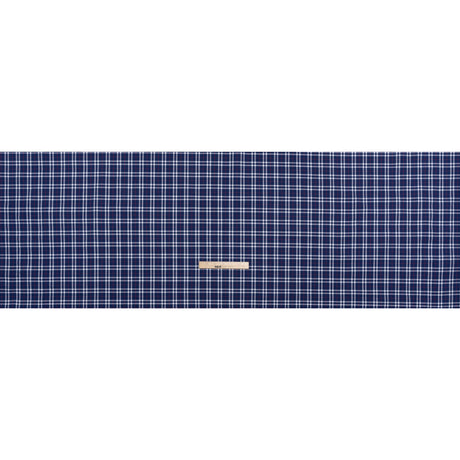 Cotton Shirting - Blue, White and Red Plaid - Deadstock