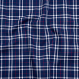 Cotton Shirting - Blue, White and Red Plaid - Deadstock