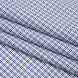 Cotton Oxford Shirting - Bright Blue and White Checks - Deadstock