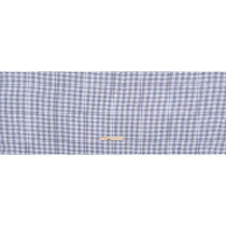 Cotton Oxford Shirting - Bright Blue and White Checks - Deadstock