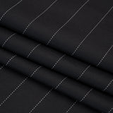 Stretch Cotton and Polyester Suiting - Black and White Stitched Stripes - Deadstock