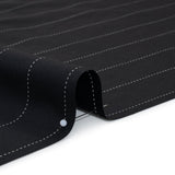 Stretch Cotton and Polyester Suiting - Black and White Stitched Stripes - Deadstock
