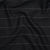 Stretch Cotton and Polyester Suiting - Black and White Stitched Stripes - Deadstock