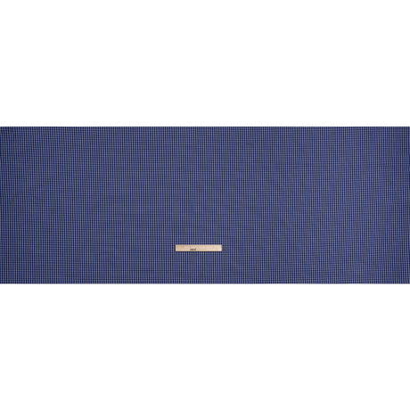 Cotton Shirting - Cobalt Blue and White Little Windowpane Checks - Deadstock