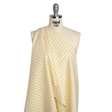 Cotton Oxford Shirting - Sunny Yellow and White Stripes - Designer Deadstock