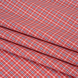 Cotton Shirting - Red, Navy and White Check Plaid - Deadstock