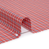 Cotton Shirting - Red, Navy and White Check Plaid - Deadstock