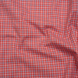 Cotton Shirting - Red, Navy and White Check Plaid - Deadstock