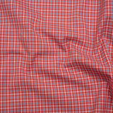 Cotton Shirting - Red, Navy and White Check Plaid - Deadstock