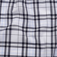 Cotton Shirting - Midnight Navy, Greige and White Plaid - Deadstock