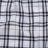 Cotton Shirting - Midnight Navy, Greige and White Plaid - Deadstock