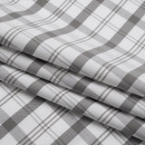 Cotton Oxford Shirting - Gray and White Check Plaid - Deadstock