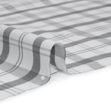 Cotton Oxford Shirting - Gray and White Check Plaid - Deadstock