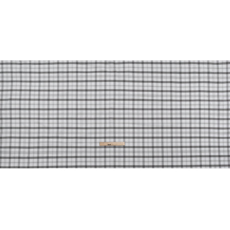 Cotton Oxford Shirting - Gray and White Check Plaid - Deadstock