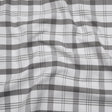 Cotton Oxford Shirting - Gray and White Check Plaid - Deadstock