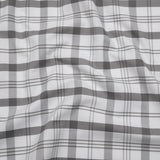 Cotton Oxford Shirting - Gray and White Check Plaid - Deadstock