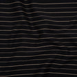 Stretch Cotton Blend Twill - Black and Beige Textured Stripes - Deadstock