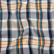 Cotton Shirting - Navy Blue, Yellow and Red Plaid - Deadstock