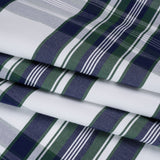 Cotton Oxford Shirting - Navy, Dark Green and White Plaid - Deadstock