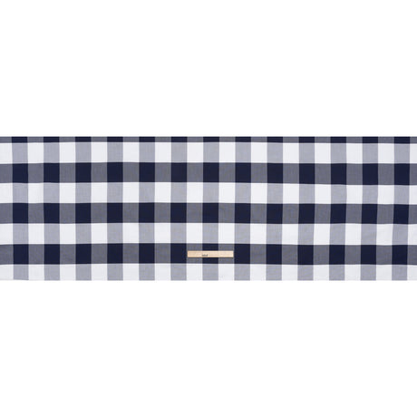 Cotton Oxford Shirting - Dark Blue and White Buffalo Check - Deadstock