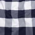 Cotton Oxford Shirting - Dark Blue and White Buffalo Check - Deadstock