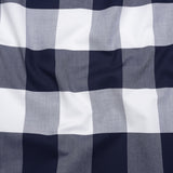Cotton Oxford Shirting - Dark Blue and White Buffalo Check - Deadstock