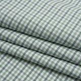 Cotton Oxford Shirting - Sage, Mint Green and White Tattersall Check - Deadstock