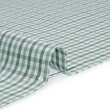 Cotton Oxford Shirting - Sage, Mint Green and White Tattersall Check - Deadstock