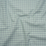 Cotton Oxford Shirting - Sage, Mint Green and White Tattersall Check - Deadstock