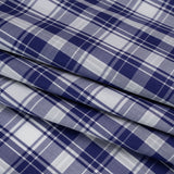 Cotton Twill Shirting - Cobalt Blue and White Plaid - Deadstock
