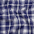 Cotton Twill Shirting - Cobalt Blue and White Plaid - Deadstock