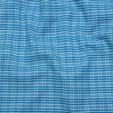 Cotton Oxford Shirting - Bright Blue and White Plaid - Designer Deadstock